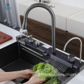 New 304 Stainless Steel Multifunctional Kitchen Sink Workstation with Waterfall Faucet