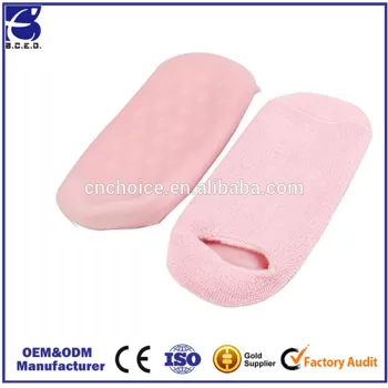 mircro-fabric and feather yarn quality gel silicone sock for spa use