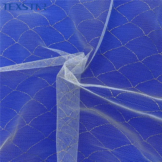 100% Polyester Gold Metallic Mermaid Mesh Tulle Fabric