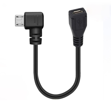Linker schuine micro USB mannelijke aan vrouwelijke kabel