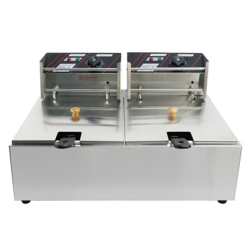 Professional Double Tank Stainless Steel Commercial Deep Fryer Machine for Chicken Chips and More