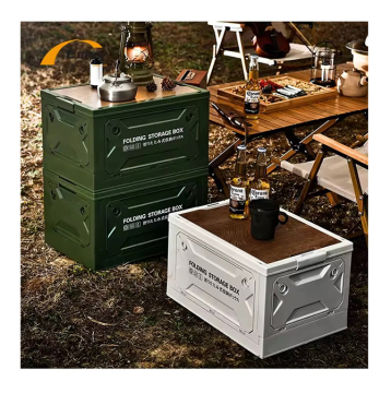 Wooden Lid Foldable Outdoor Camping Storage Box