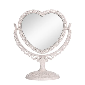 Fornitore MOQ a bassa modalità europea in stile europeo Specchio per trucco a forma di cuore bianco Set per vanità