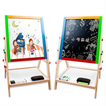 Children's Wooden Double-Sided Magnetic Drawing Board with Adjustable Paint Function - Perfect for Kids' Creativity