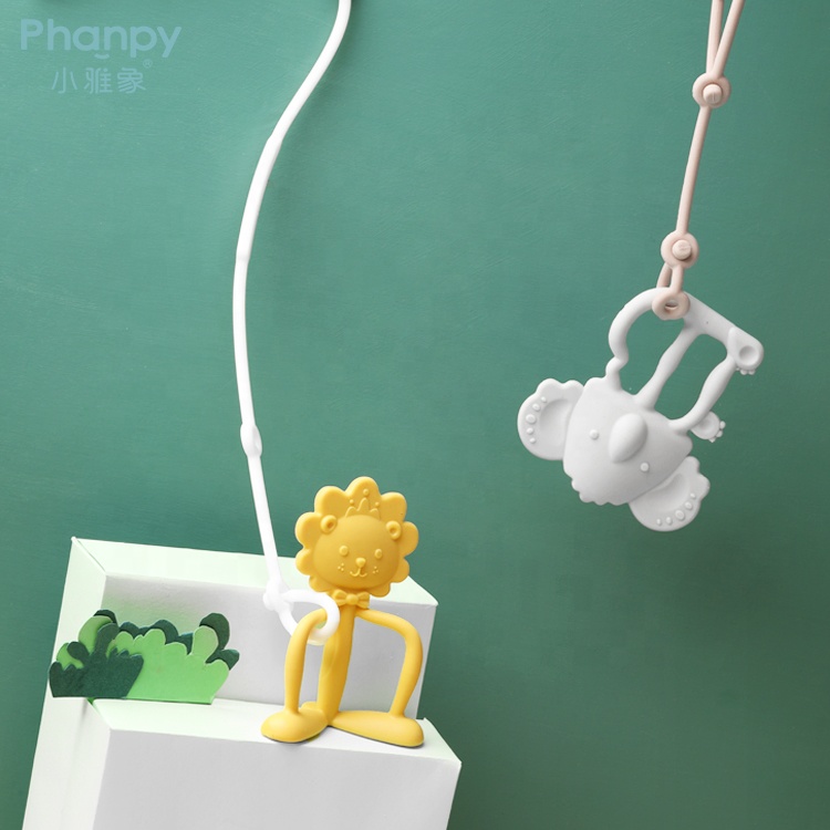 Juguete mordedor de bebé de silicona con forma de león 3D