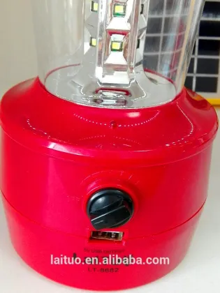 Red recharging led lantern lamp