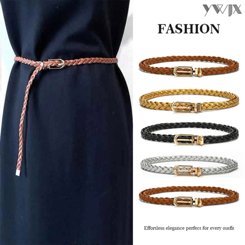 Trendy Candy-Hued Woven Belt for Ladies
