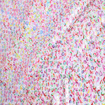 Hot Fashion 3mm+7mm Print Sequin Embroidery Fabric