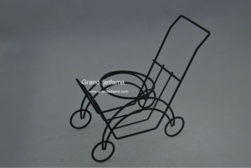 homeware antique decorative black wire flower bucket holder