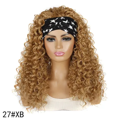 Hairband Wig Headgear Long Curly Hair  Headgear Headband Wig Cover Deep Curly Wig