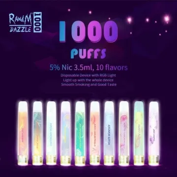 Custom disposable RandM dazzle 5000 RGB light glowing