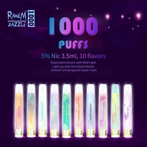 Randm usa e getta personalizzato dazzle 5000 rgb luminoso luminoso