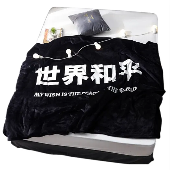 Wholesale custom flannel fabric blanket coverlet soft cheap blanket