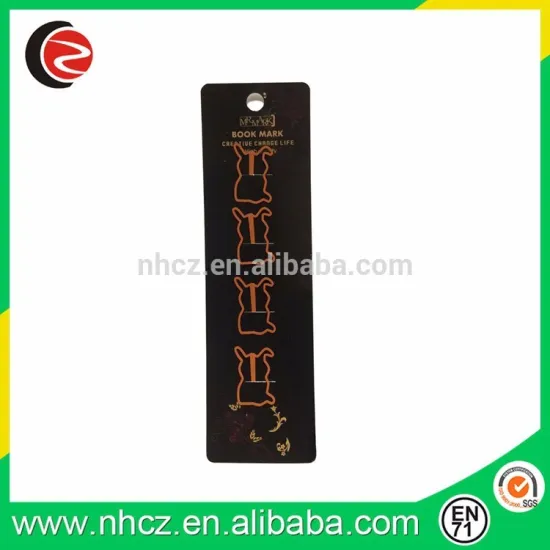 2015 new design metal paper clip metal bookmark