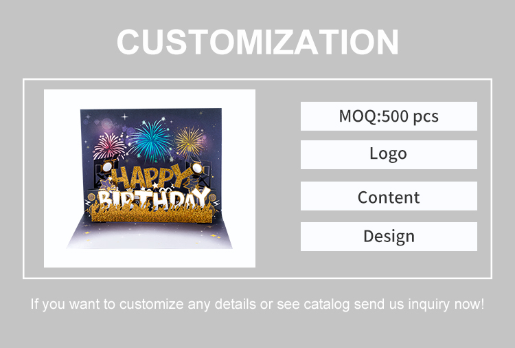 fireworks birthday pop up card