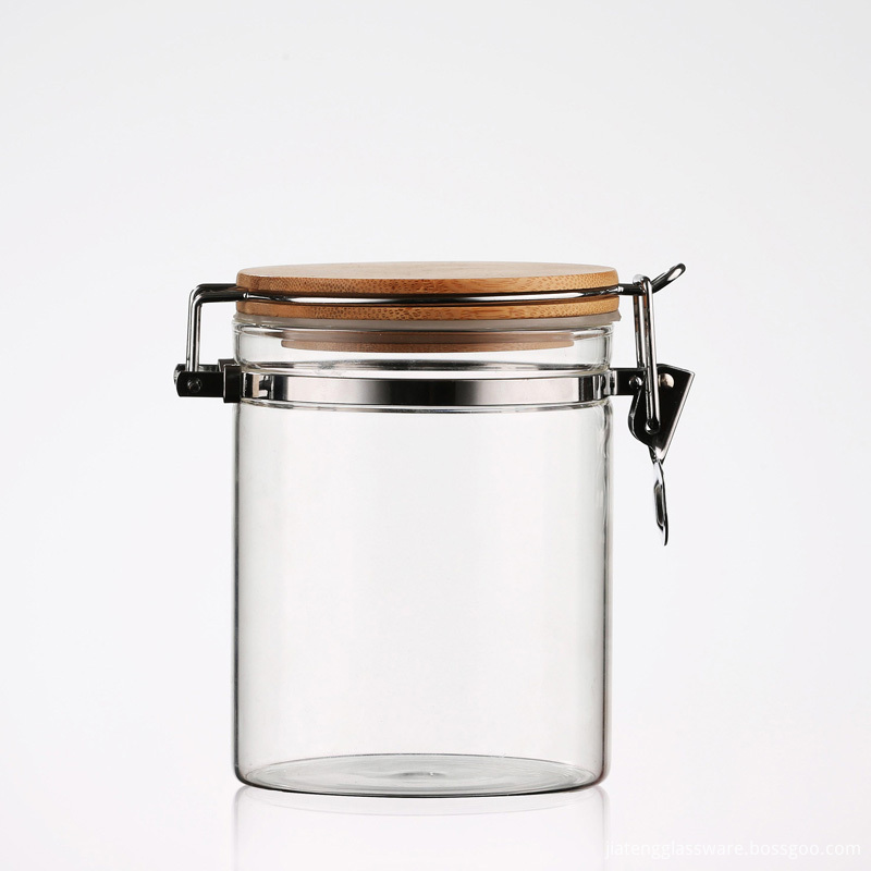 glass jar bamboo lid