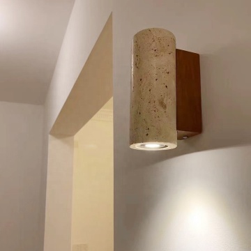 Modern Decorative Natural Stone Wood Base Wall Sconce LED Lamp for Dining Room and Hotel