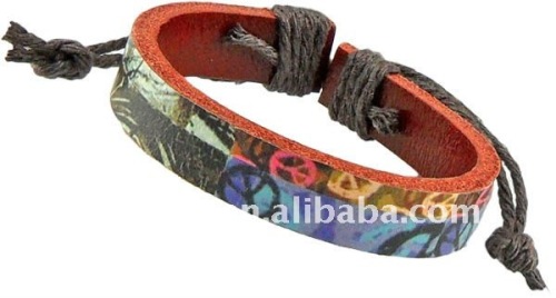 thermal transfer printing cuff bracelet leather wrap bracelet wristband