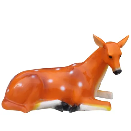 Life size fiberglass resin sitting deer deer for garden decoration