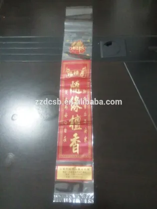 Transparent Plastic PP Joss Stick Packaging Bag With Universal Printing