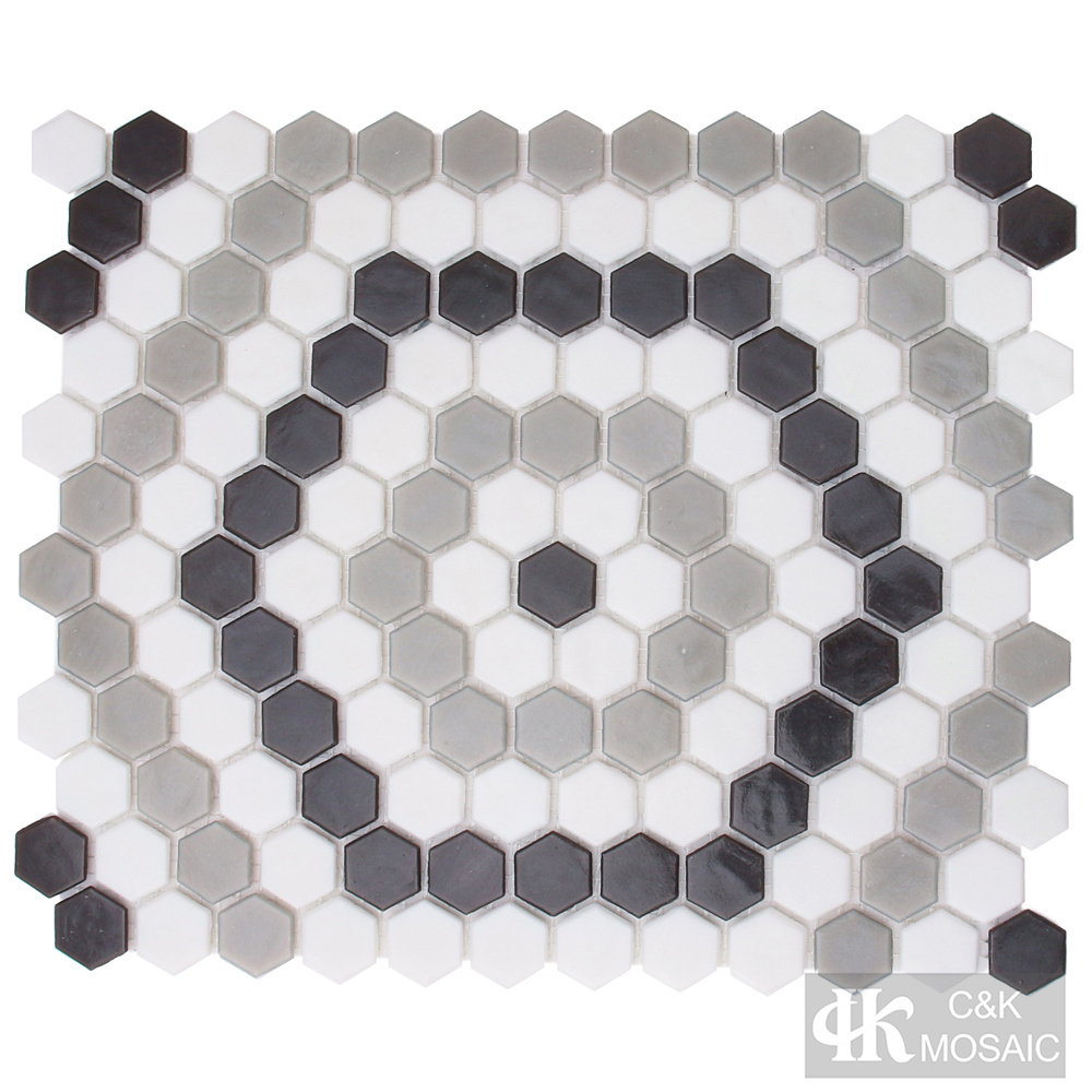 Three-dimensional glass mosaic tiles