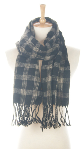 Hot Selling Classic Woven Scarf with Tassels for Men