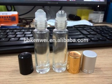 gold cap 10ml glass roll ball glass bottle with stainless steel roller ball