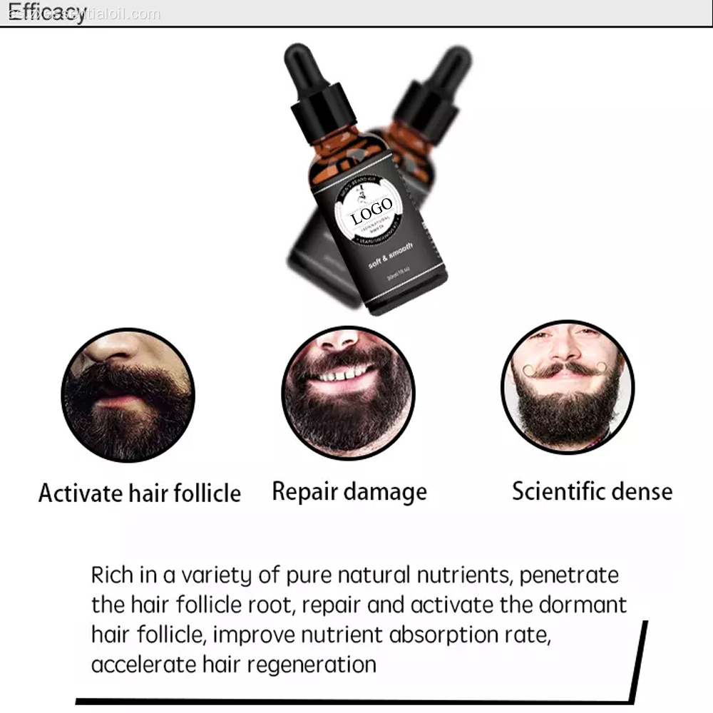 Aceite de barba puro extracto natural para hombres.