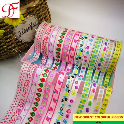 Grosgrain Ribbon Double/Single Face Satin Ribbon Sheer Organza Ribbon Taffeta Gingham Hemp Ribbon Metallic Ribbon with 6colors Printing