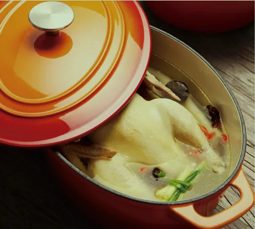 Low MOQ iron cookware sets enamel