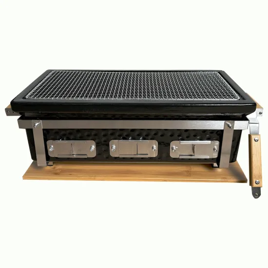 Auplex Portable Ceramic Rectangular Japanese Hibachi Grill for Yakitori and Charcoal BBQ