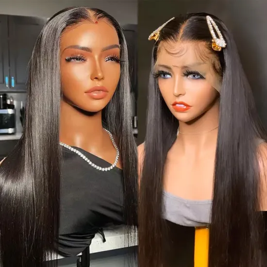 13x6 Bone Straight Glueless Human Hair Raw Peruvian Wigs from Pre-Plucked HD Lace Front Vendors