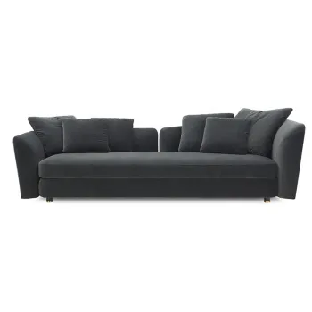 Italian Design Luxury Modern Velvet Cloth Leather Four-Seat Sofa for Elegant Living Rooms