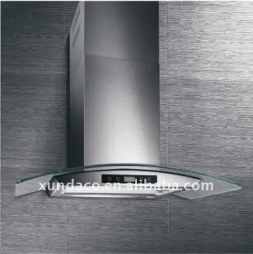 stainless steel + tempered glass kitchen range hood