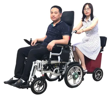 Electric Folding Wheelchair with Height-Adjustable Seat and Trailer Compatibility