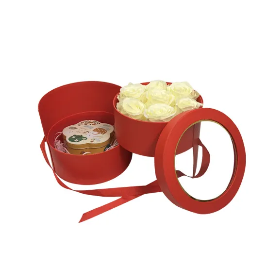 Round double-layer rotating flower box