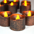 Coffee Colored Plastic Flameless Led Tea Light Candles