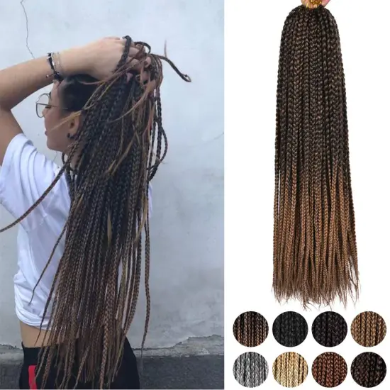 3D Cubic Braids Hair Extensions Synthetic Crochet Braiding Hair 12 Strands/pack Twist Box Braids 24 inch
