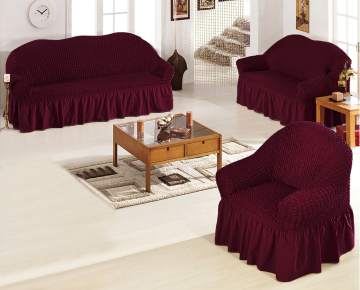 Luxury Ruffled Bubble Stretch Sofa Cover Set (3 Pieces)