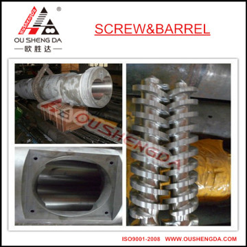 สกรูและกระบอกคู่ขนาน bimetallic สำหรับเครื่องอัดรีดเม็ดพลาสติกแบบเม็ด