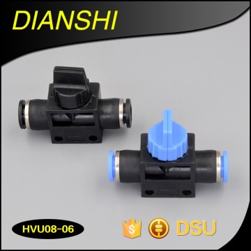 China HVU08-06 hand control pneumatic valve,two-way plastic fittings