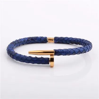 Genuine Python Skin Nail  Stingary Bracelet