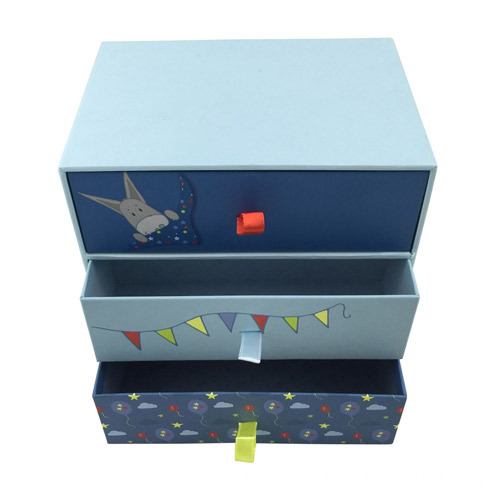 Three Layers Stand Table Cardboard Drawer Box