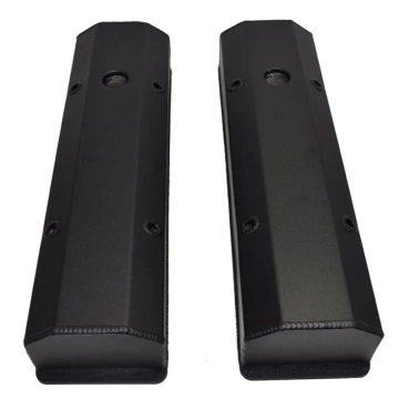 Fabricated Aluminum Tall Valve Covers 1-4" Rail SBC 327/350/383/400 BLACK for Chevy