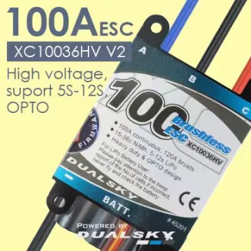 High Voltage OPTO Dualsky XC10036HV V2 ESC with Version 2.50 Fully Programmable Firmware