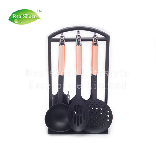 Nylon Utensils Set With Rose Gold Copper Handles