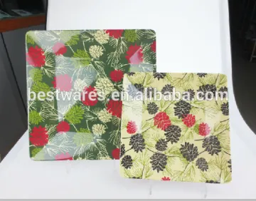Fancy design melamine cheap square dinnerware plate set
