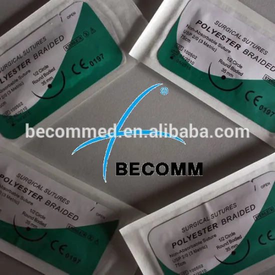 2/0 polyester braided surgical suture