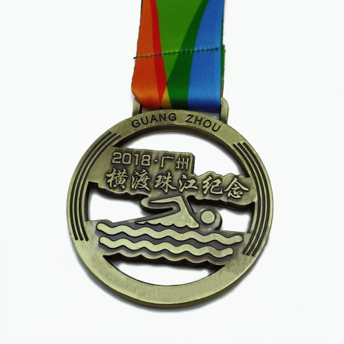 Custom enamel color werlifting race medals