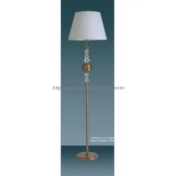 Antique brass and crystal floor standing reading lamps